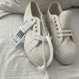 Superga Off-White Canvas Sneakers